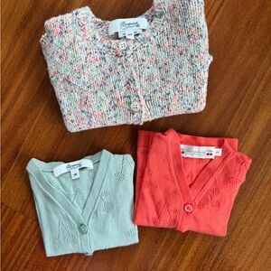 Bonpoint 6m girl’s Cardigan Trio